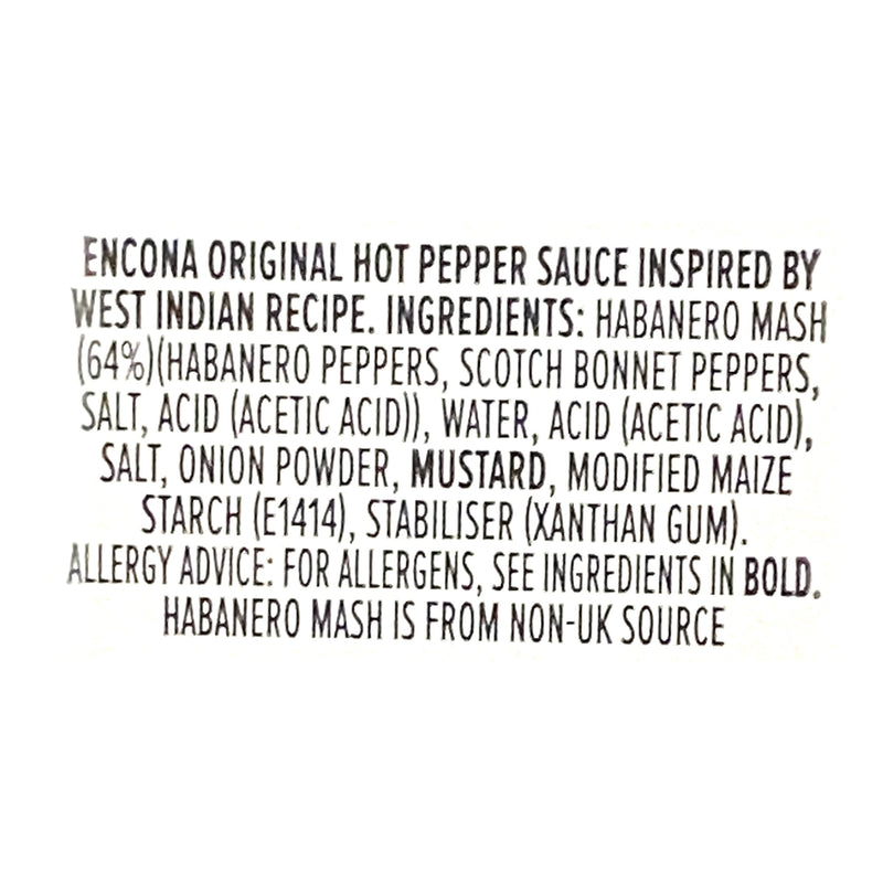 Encona West Indian Orginal Hot Pepper Sauce 142ml