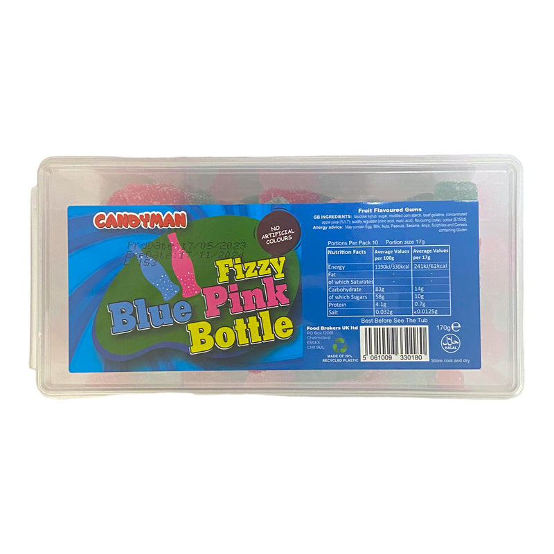 Candyman Fizzy Blue & Pink Bottle 170g