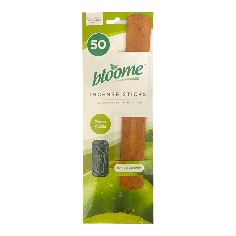 Bloome Incense Sticks & Holder Green Apple 50pk
