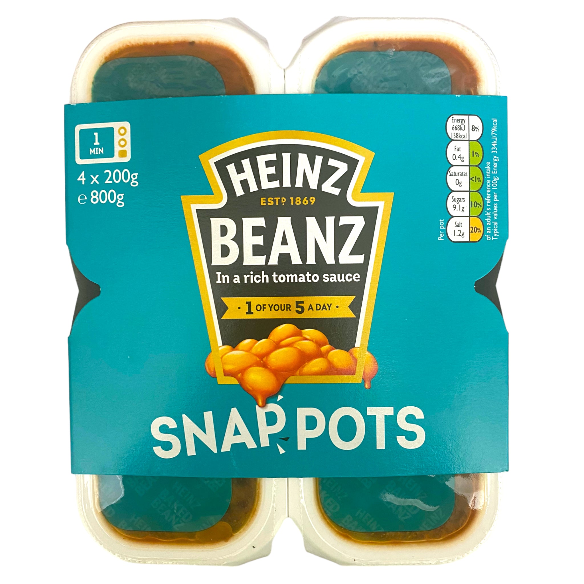 Heinz Baked Beans Snap Pots 4 x 200g