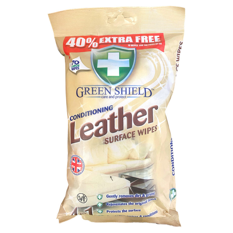 Green Shield Leather Surface wipes x 70