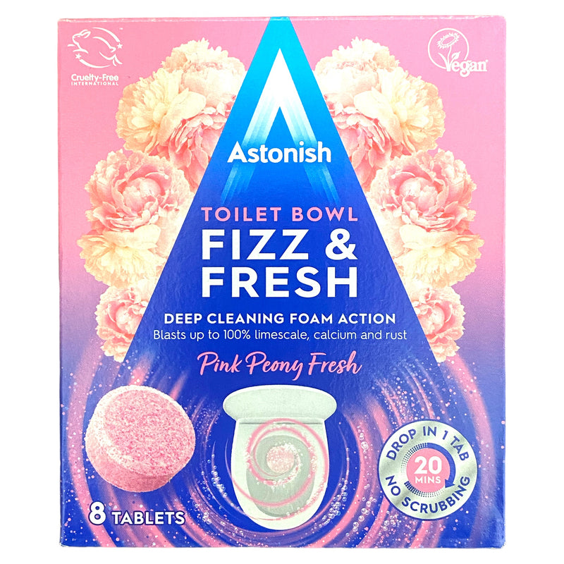 Astonish Toilet Bowl Fizz & Fresh Pink Peony 8 x 20g