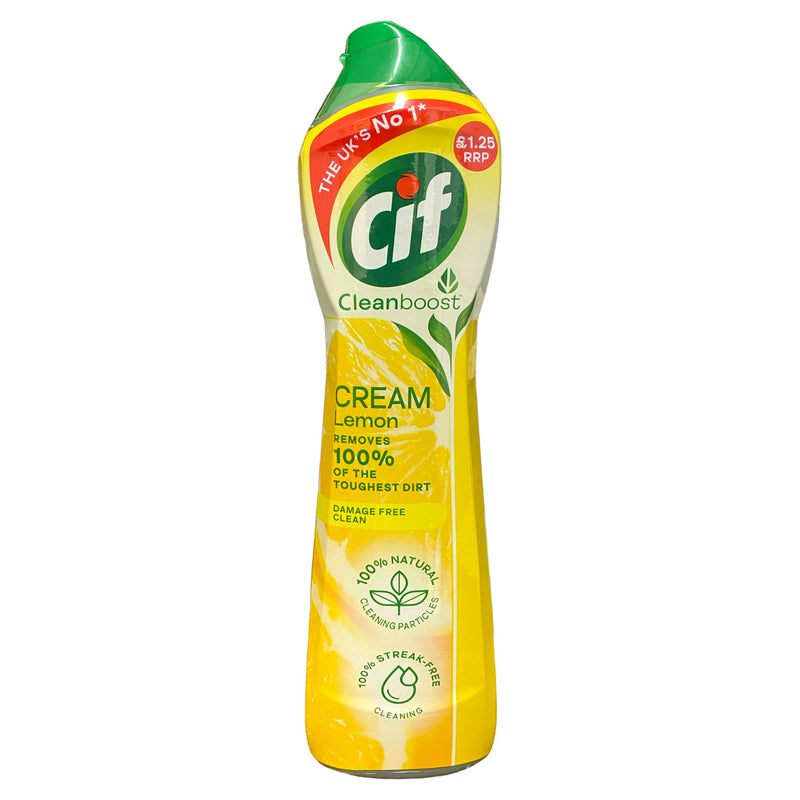 Cif Cream Lemon 100% Natural Cleaning Particles 500ml