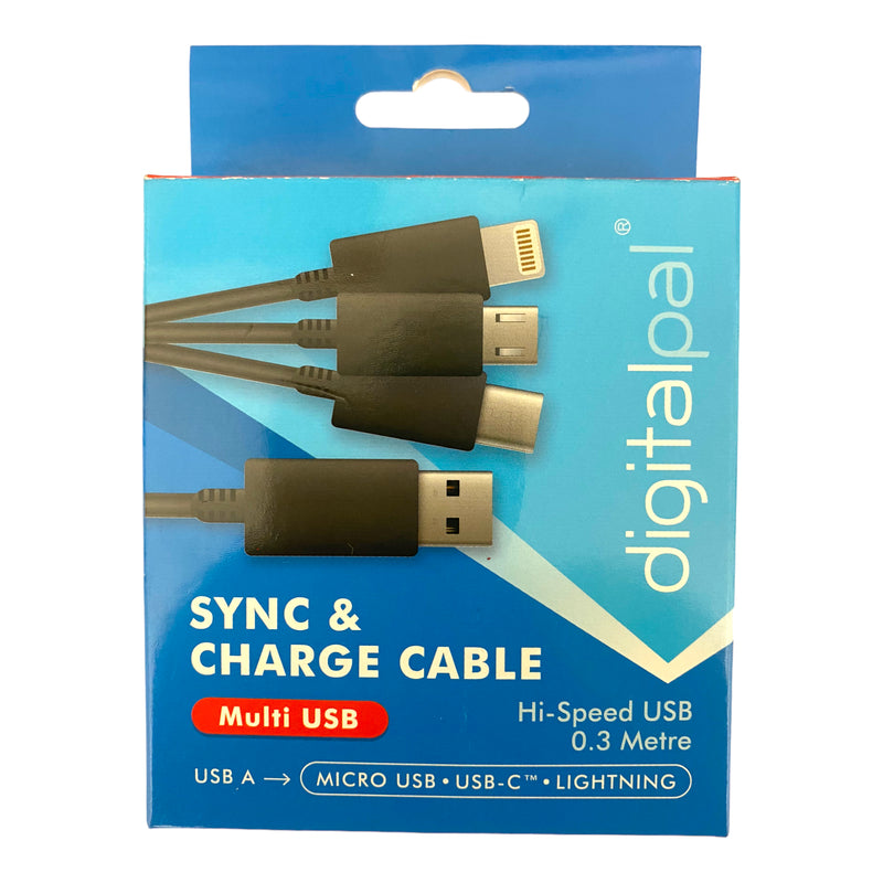 DigitalPal Sync & Charge Cable Mulit USB 0.3m