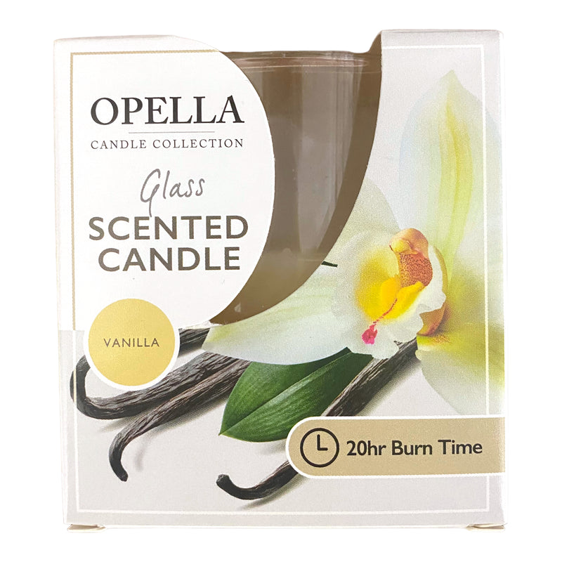 Opella Glass Scented Large Candle Vanilla 20hrs