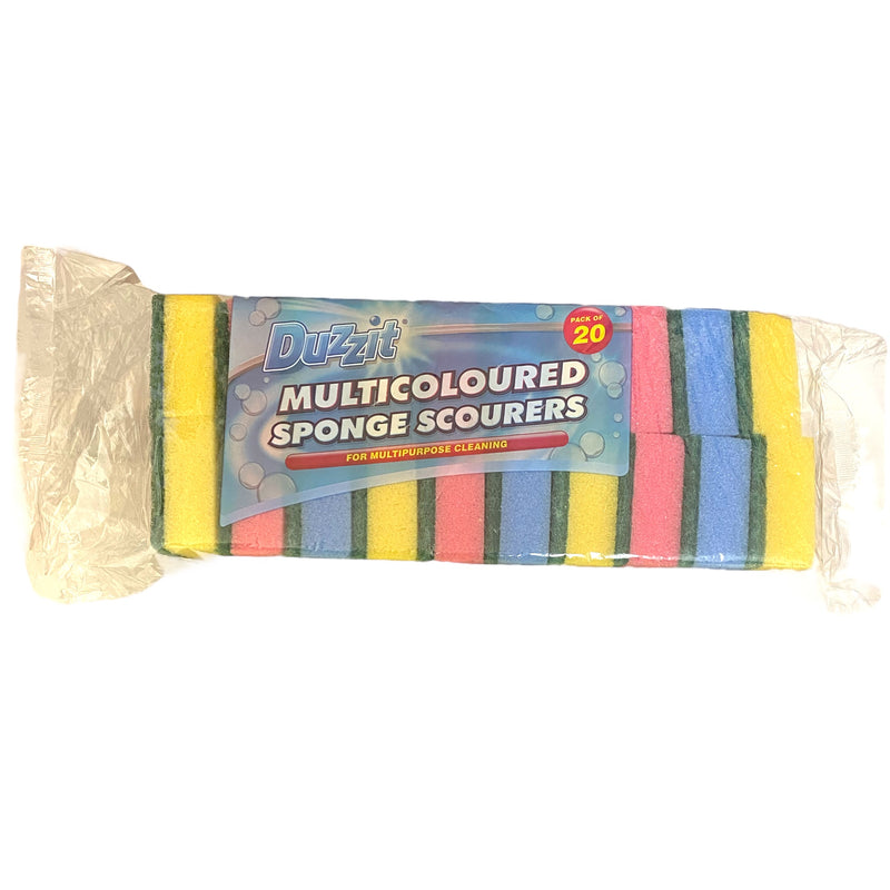 Duzzit Multicoloured Sponge Scourers 20pk