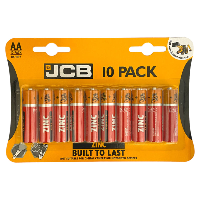 JCB Zinc Built to Last AA Batteries x 10