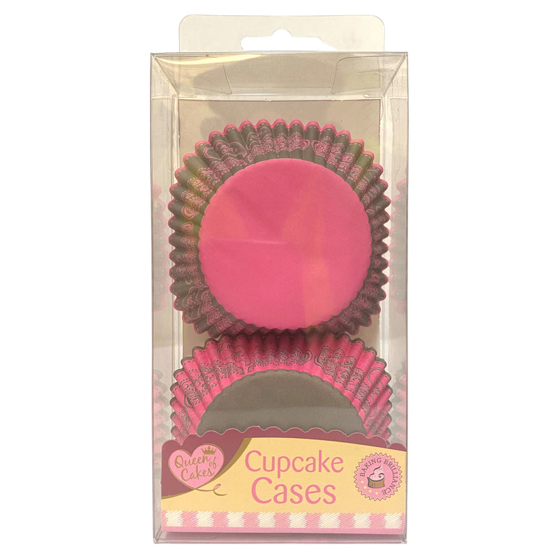 Queen of Cakes Cupcake Cases Pink & Grey x 60