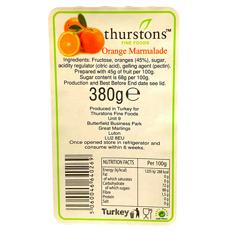 Thurstons Orange Marmelade 380g