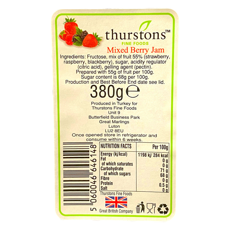Thurstons Mixed Berry Jam 380g