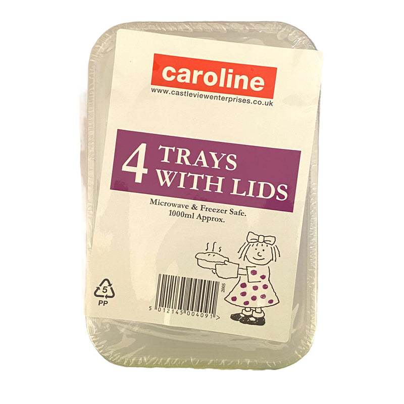 Caroline Trays With Lids x 4pk