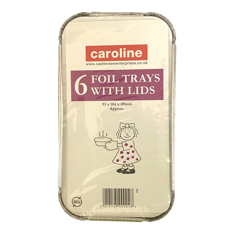 Caroline Foil Trays With Lids x 6pk