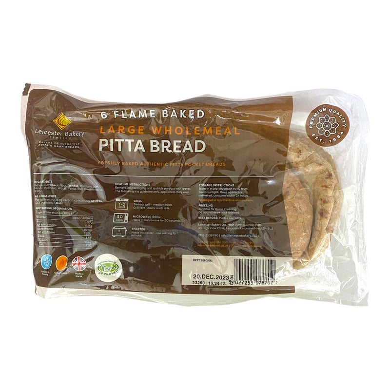 Leicester Bakery Wholemeal Pitta Bread x 6