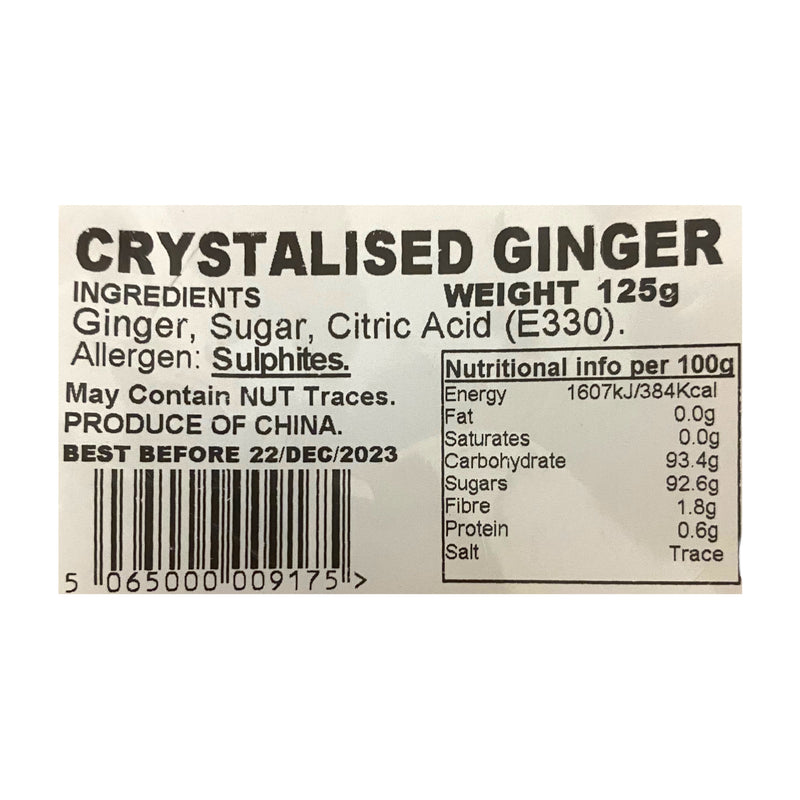 Golden Sunrise Foods Crystalised Ginger 125g