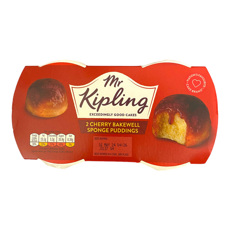 Mr Kipling Cherry Bakewell Sponge Puddings 2 x 95g