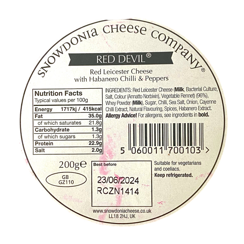Snowdonia Red Devil Cheese 200g