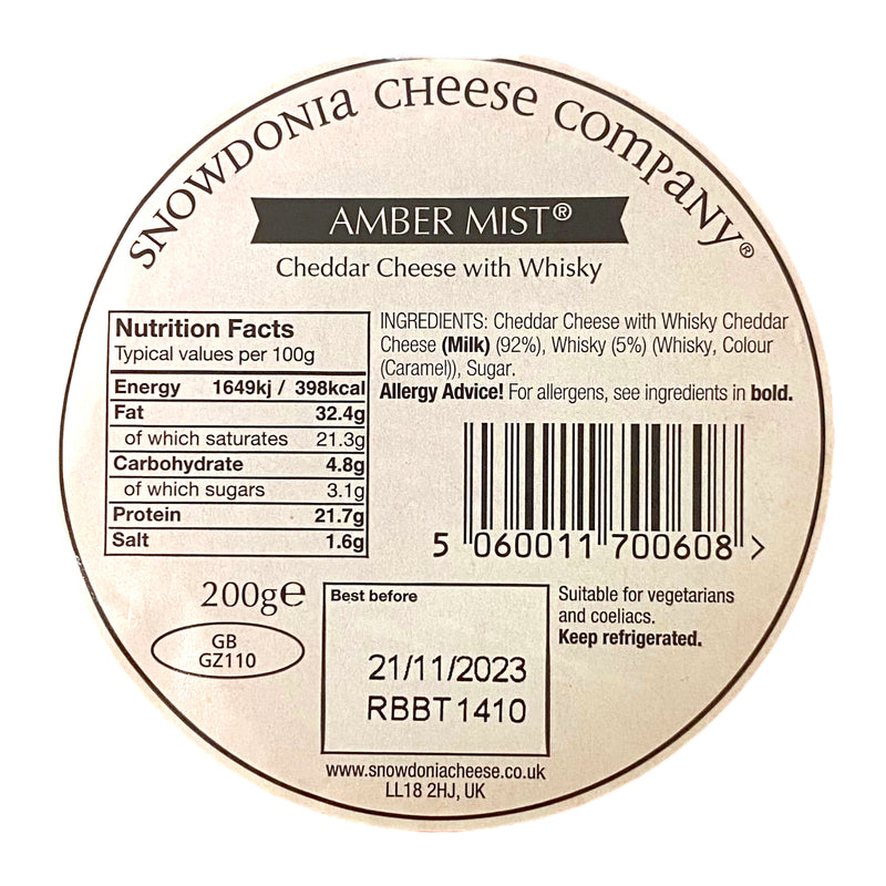 Snowdonia Amber Mist Cheese 200g