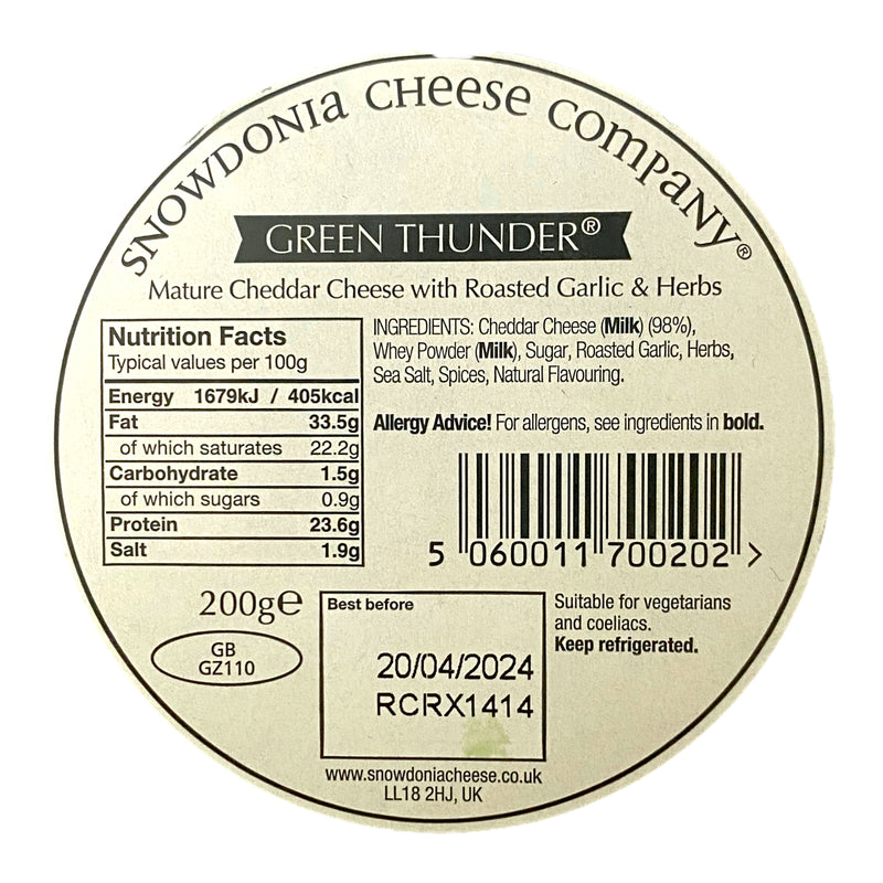 Snowdonia Green Thunder Cheese 200g