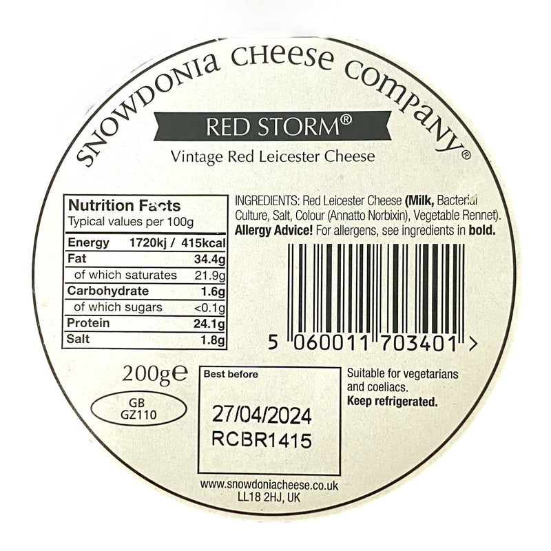 Snowdonia Red Storm Cheese 200g