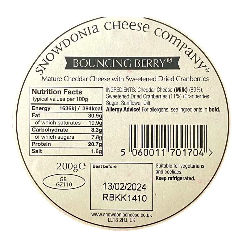 Snowdonia Bouncing Berry Cheese 200g