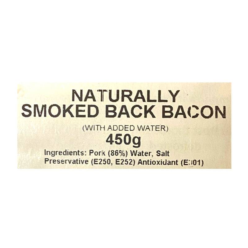 Brooke’s Naturally Smoked Back Bacon 450g