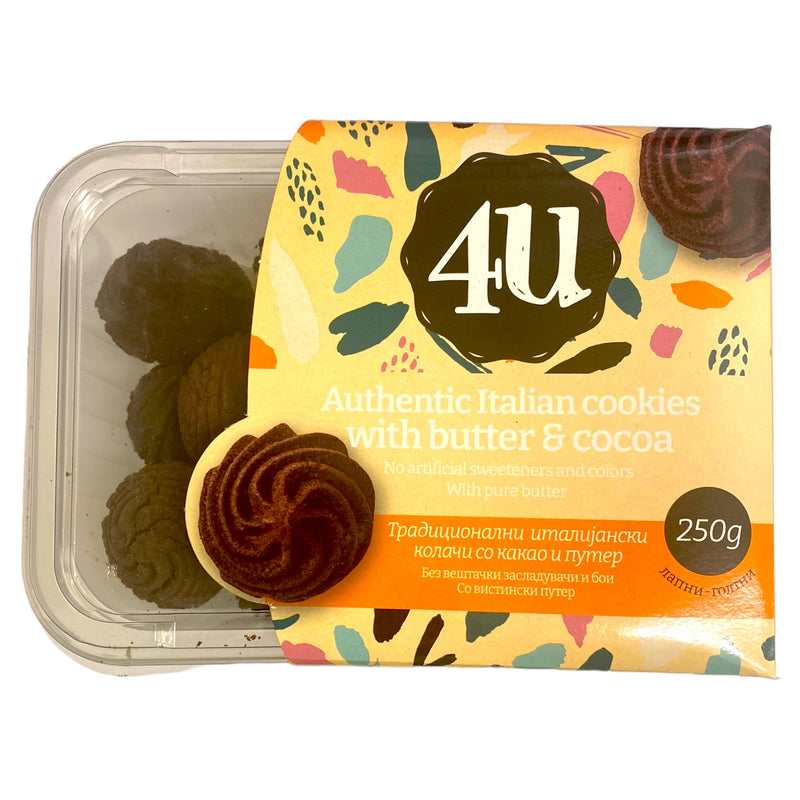 4U Authentic Italian Cookies Butter & Cocoa 250g