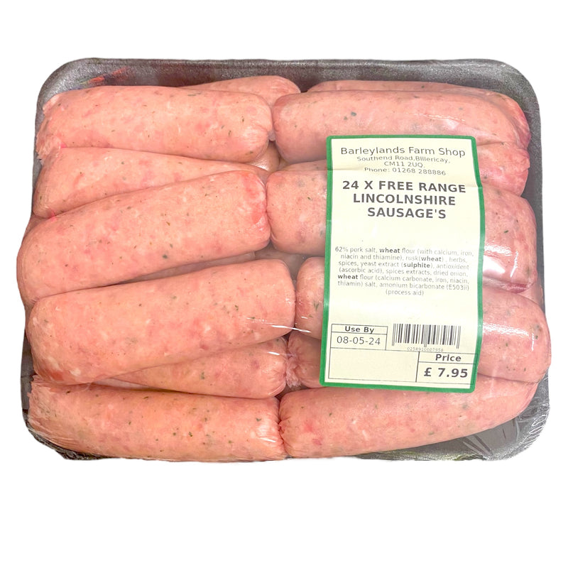 Free Range Lincolnshire Sausages x24