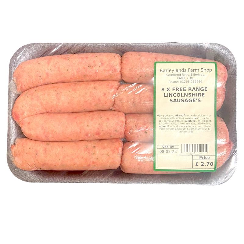 Free Range Lincolnshire Sausages x8