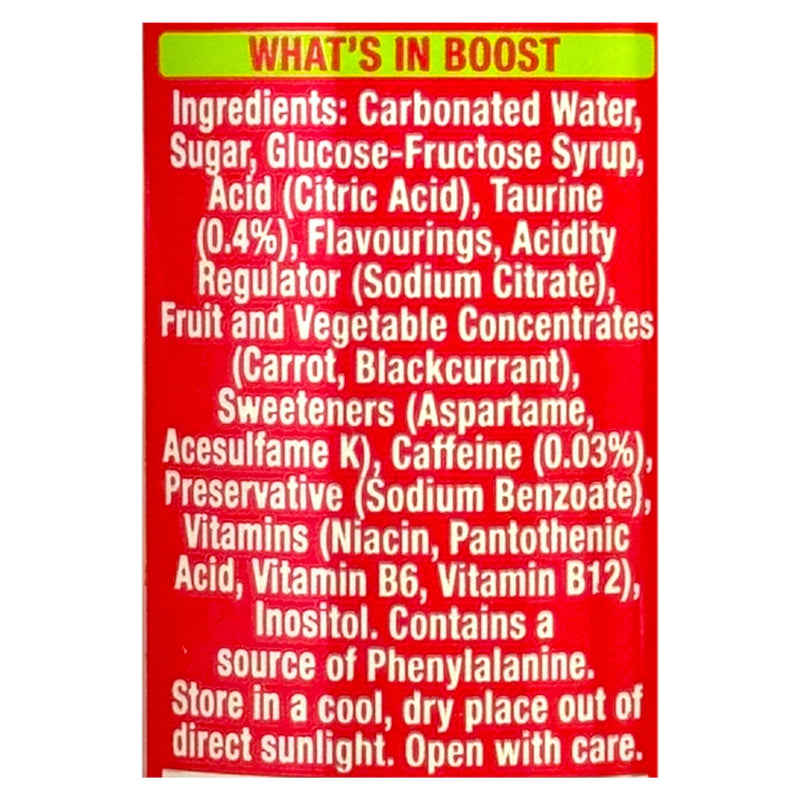 Boost Energy Red Berry 250ml
