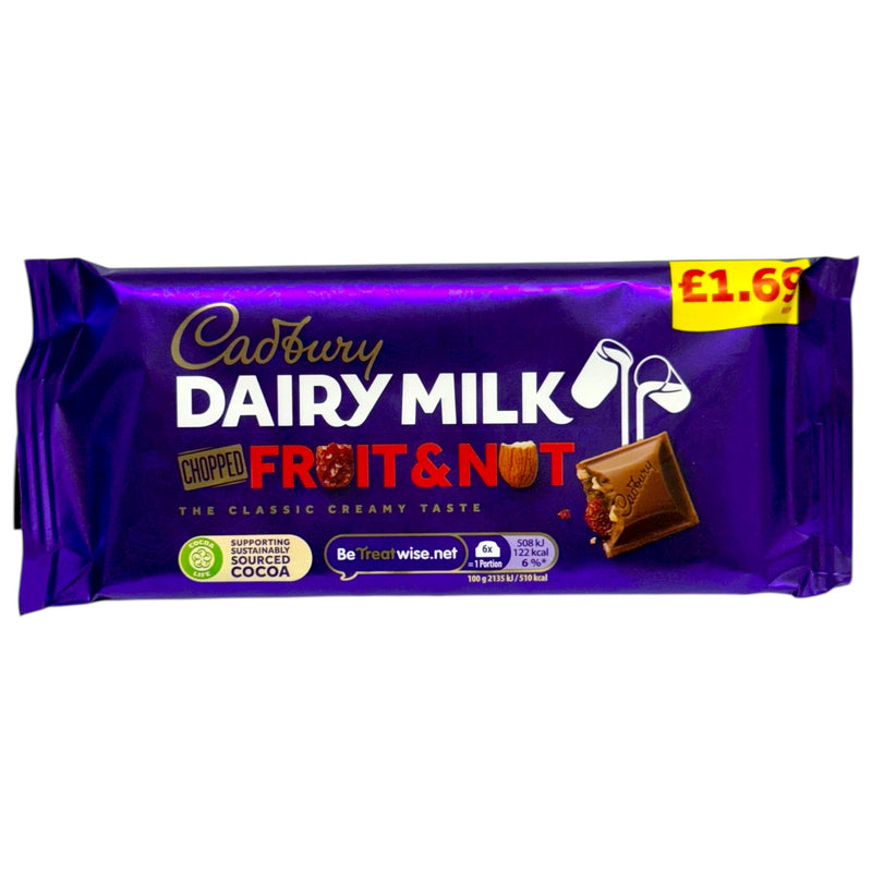Cadbury Dairy Milk Chopped Fruit & Nut 95g