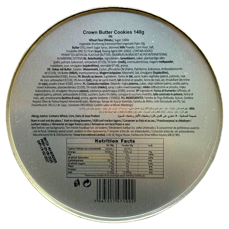 Crown Butter Cookies Tin 140g