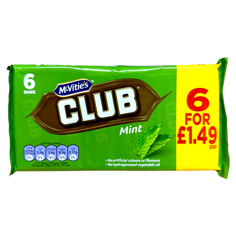 McVitie’s Club Mint Bars 6pk