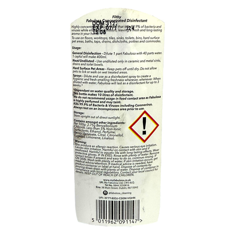 Fabulosa Filthy Concentrated Disinfectant 220ml