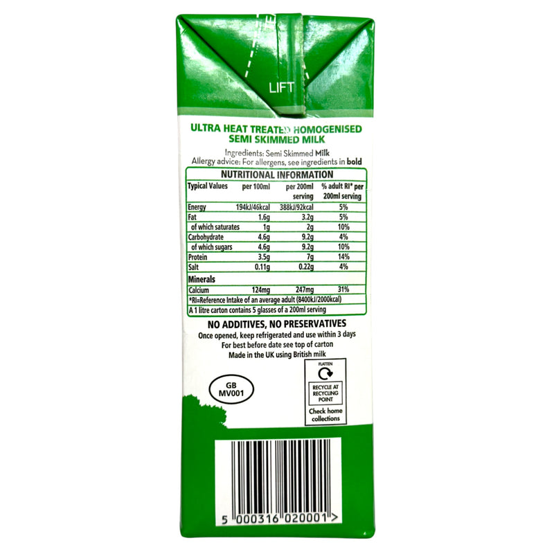 Dairy Pride Semi-Skimmed UHT Milk 1L