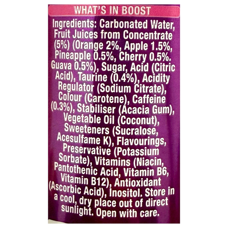Boost Energy Tropical Fruit & Sour Punch 500ml