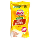 Buzz Anti-Bac Multi Surface Lemon Wipes 50pk