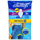 Always Ultra Day pads packaging with blue and yellow design on a white background