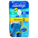 Always Ultra Day sanitary pads packaging with promotional text on a white background