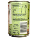 Back view of a can of Battersfield Carrot and Coriander Soup with nutritional information and ingredients listed.