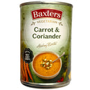 Baxters Vegetarian Carrot & Coriander soup can on a white background
