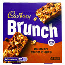Cadbury Brunch Chunky Choc Chips snack bars packaging on a white background