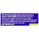Ingredients label for Cadbury milk chocolate biscuits on a white background