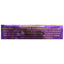Chocolate bar with ingredient list on a white background
