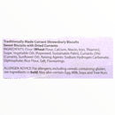 Ingredients label for Currant Shrewsbury Biscuits on a white background