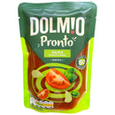 Dolmio Pronto tomato basil sauce pouch on a white background