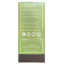 Green mouthwash packet with text and icons on a white background