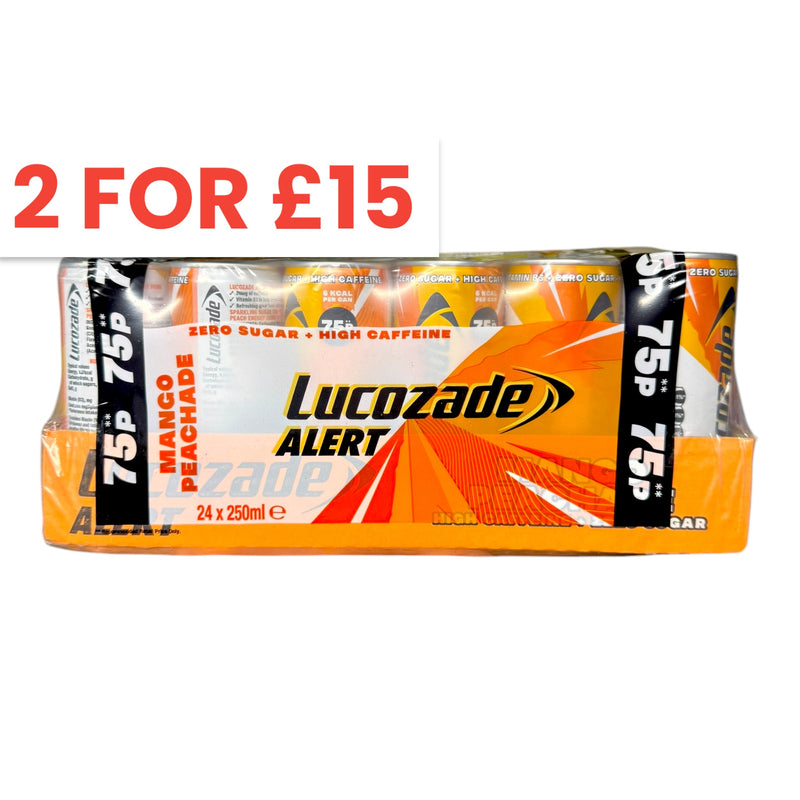 Lucozade Alert Mango Peachade 24 x 250ml