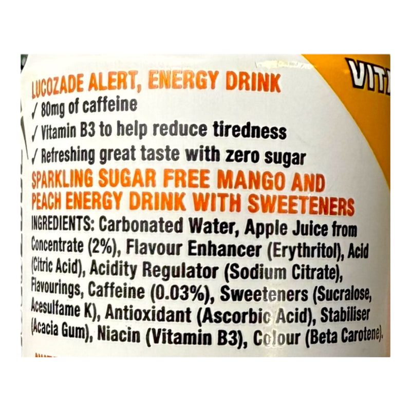 Lucozade Alert Mango Peachade 24 x 250ml