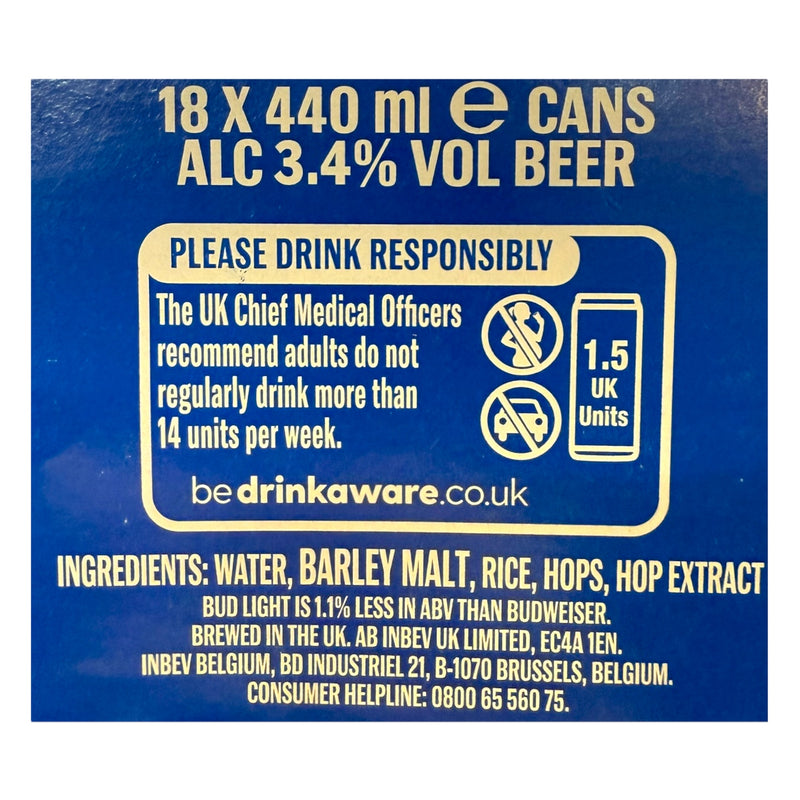 Bud Light Case of 18 x 440ml