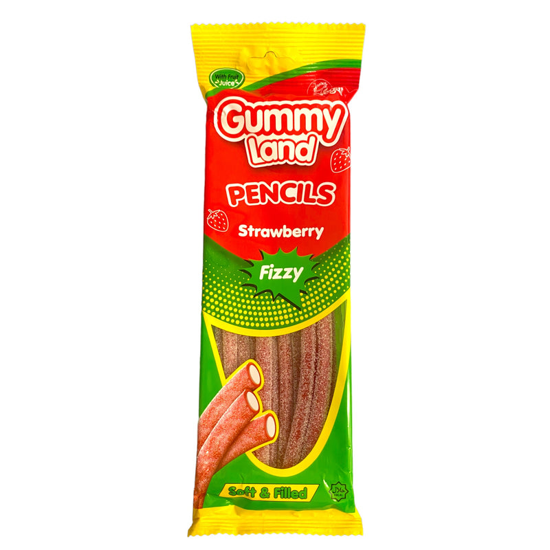 Gummy Land Fizzy Strawberry Pencils 150g